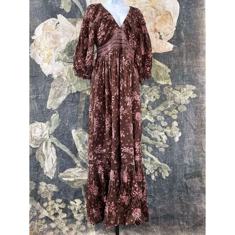 New Free People Golden Hour Maxi Dress size Medium - Picture 6 of 8